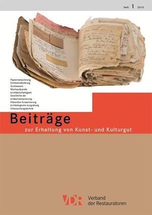 Cover for Schnell &amp; Steiner · Vdr-Beitrage Zur Erhaltung Von Kunst- Und Kulturgut, Heft 1/2013 (Paperback Book) (2013)