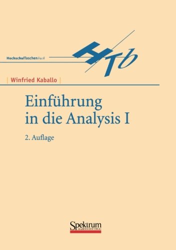 Cover for Winfried Kaballo · Einfuhrung in Die Analysis I (Paperback Book) (2000)