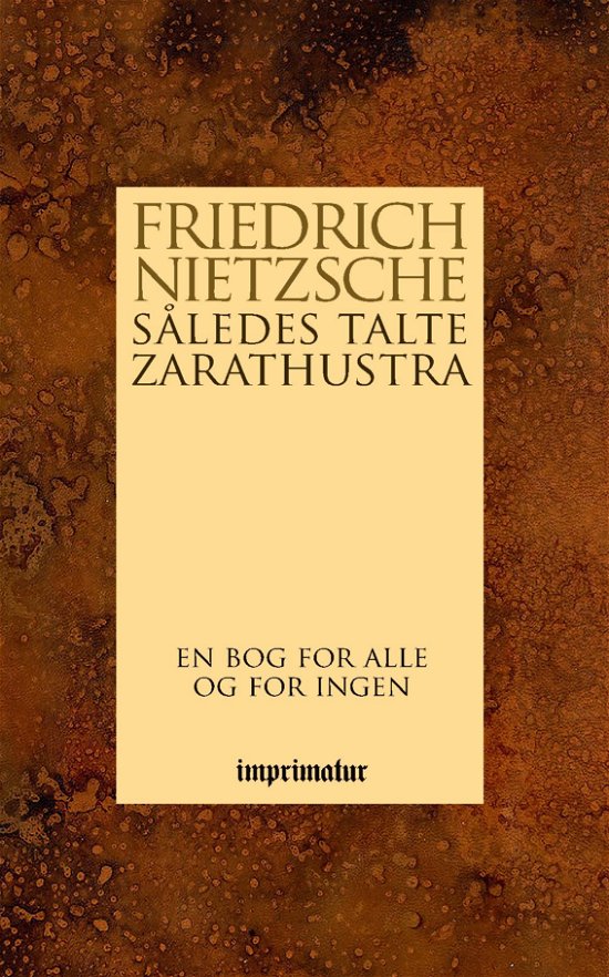 Cover for Friedrich Nietzsche · Således talte Zarathustra - en bog for alle og for ingen (Pocketbok) (2019)