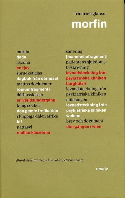 Cover for Friedrich Glauser · Morfin (Innbunden bok) (2007)