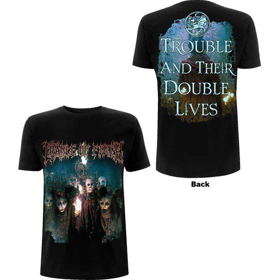 Cradle Of Filth Unisex T-Shirt: Trouble & Their Double Lives (Back Print) - Cradle Of Filth - Merchandise -  - 9950670535337 - 