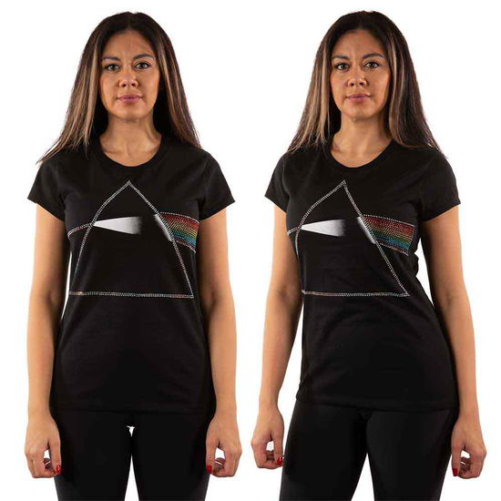 Pink Floyd Ladies T-Shirt: Dark Side of the Moon (Embellished) - Pink Floyd - Merchandise -  - 5056561022338 - 