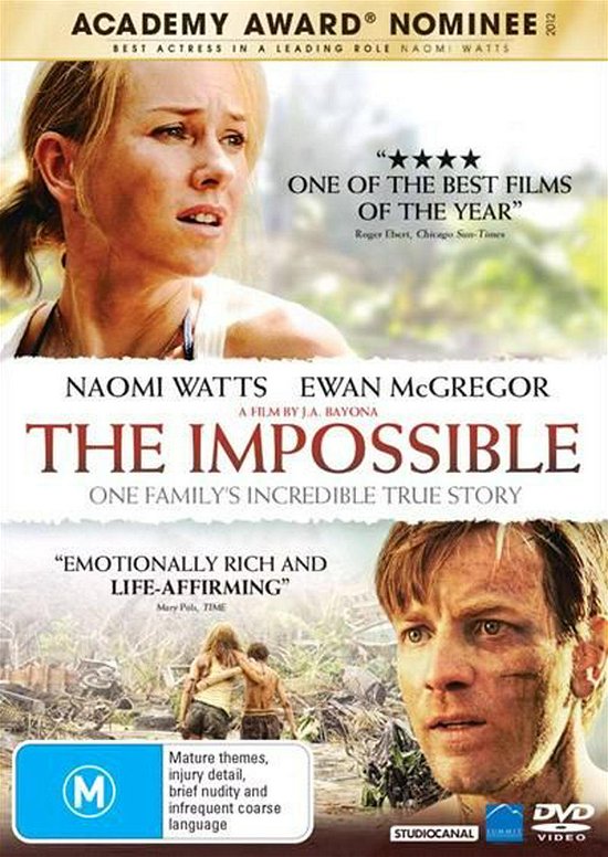 The Impossible - Naomi Watts / Ewan McGregor - Películas - Universal Sony Pictures - 9317731098338 - 11 de septiembre de 2018