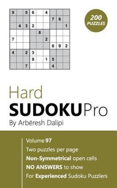 Hard Sudoku Pro - Arberesh Dalipi - Książki - Createspace Independent Publishing Platf - 9781976519338 - 19 września 2017