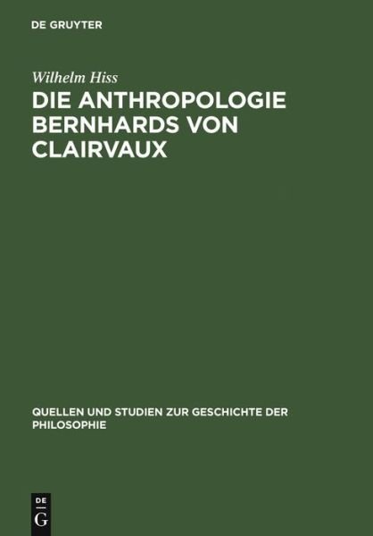 Cover for Hiss · Die Anthropologie Bernhards von Cl (Book) [German edition] (1964)