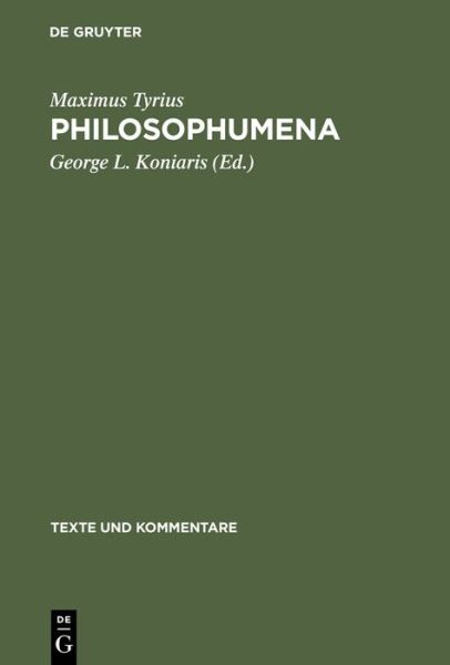 Cover for Maximus Tyrius · Maximus Tyrius:Philosophumena (Book) [Greek edition] (1994)