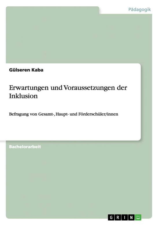 Cover for Kaba · Erwartungen und Voraussetzungen de (Bok) (2015)