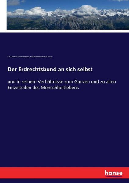 Cover for Krause · Der Erdrechtsbund an sich selbst (Book) (2017)