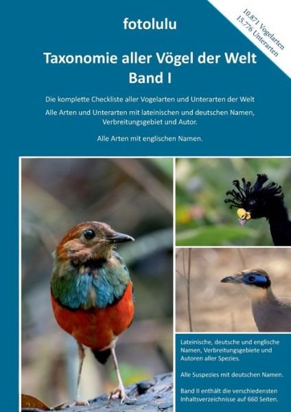 Taxonomie aller Vögel der Welt - Fotolulu - Boeken -  - 9783752847338 - 27 september 2018