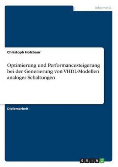Cover for Holzbaur · Optimierung und Performanceste (Book) (2016)