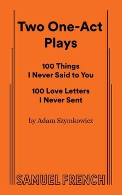 Cover for Adam Szymkowicz · Two One-Act Plays (Paperback Book) (2022)