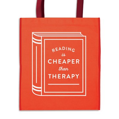 Reading is Cheaper Than Therapy Reusable Shopping Bag - Galison - Merchandise - Galison - 9780735365339 - 10. juli 2020