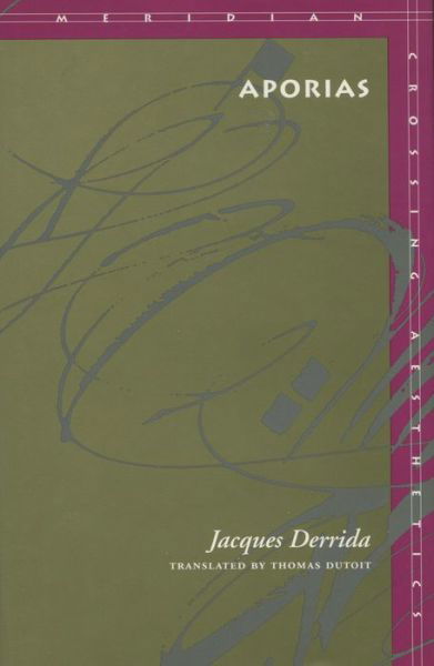 Cover for Jacques Derrida · Aporias (Book) (1993)