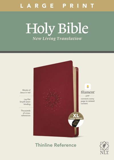 NLT Large Print Thinline Reference Bible, Filament Enabled Edition (Red Letter, LeatherLike, Berry, Indexed) - Tyndale - Books - Tyndale House Publishers - 9781496445339 - September 8, 2020