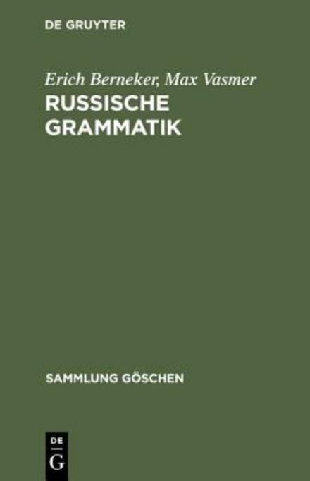 Cover for Erich Berneker · Samml.Gö.04066 Berneker.Russ.Gramm. (Book) (1972)