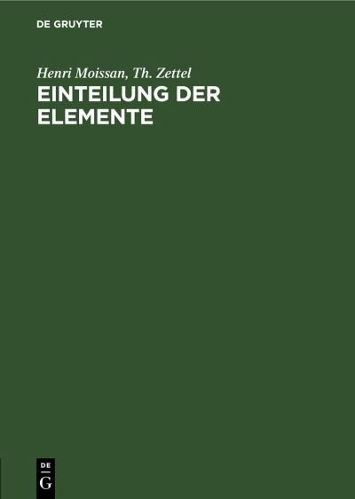 Cover for Henri Moissan · Einteilung der Elemente (Book) (1904)