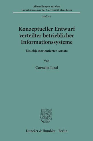Cover for Lind · Konzeptueller Entwurf verteilter b (Book) (1994)
