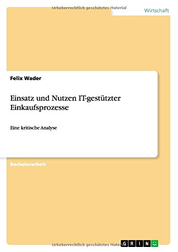 Cover for Wader · Einsatz und Nutzen IT-gestützter (Book) [German edition] (2014)