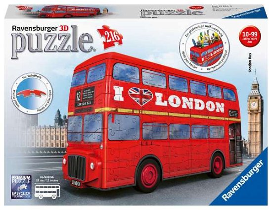 London Bus 3D Puzzle 216pc - Ravensburger - Jogo de tabuleiro - Ravensburger - 4005556125340 - 2020