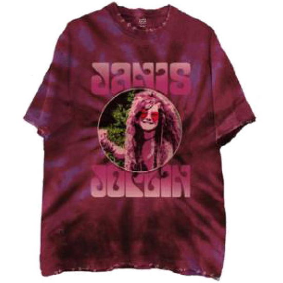 Janis Joplin Unisex T-Shirt: Pink Shades (Wash Collection) - Janis Joplin - Merchandise -  - 5056561027340 - 