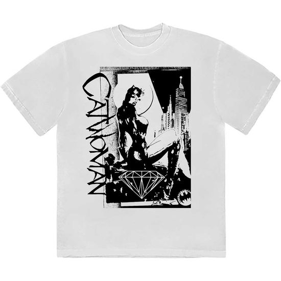 Cover for DC Comics · DC Comics Unisex T-Shirt: Catwoman - Skyline (White) (T-shirt) [size S] (2024)