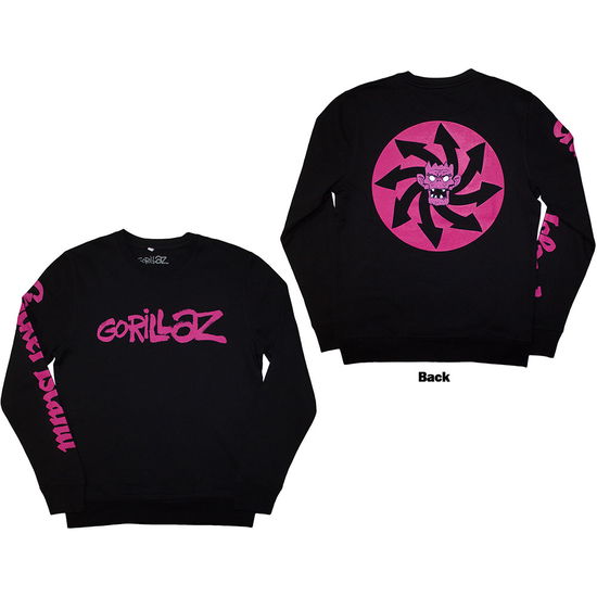 Cover for Gorillaz · Gorillaz Unisex Sweatshirt: Craker Island Pazuzu Spiral (Black) (Back &amp; Sleeve Print) (CLOTHES) [size S] (2024)