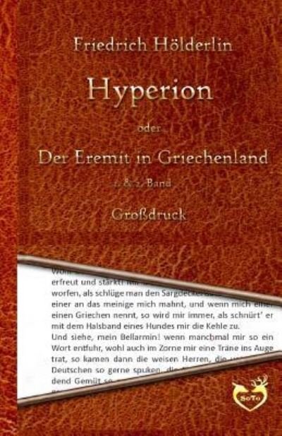 Cover for Friedrich Hölderlin · Hyperion Oder Der Eremit in Griechenland - Gro druck (Taschenbuch) (2016)