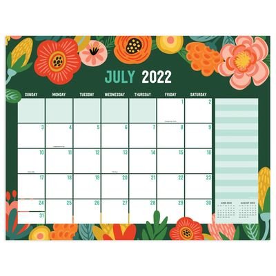 Cover for TF Publishing · Cal 2023- Academic Year July 2022 - June 2023 Modern Flowers Large Desk Pad Monthly Blotter (Calendar) (2022)