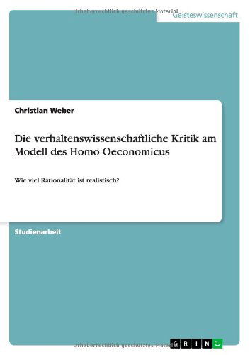 Cover for Weber · Die verhaltenswissenschaftliche K (Book) [German edition] (2011)