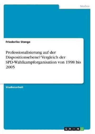 Cover for Stange · Professionalisierung auf der Dis (Book)