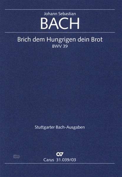 Cover for JS Bach · Kantate Nr.39,KA.CV31.039/03 (Bok)