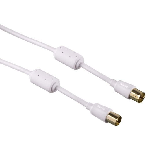 Cover for Hama · Flexi-Slim Antenna Cable, coax plug - coax socket, 3.0 m, 90 dB - White (ACCESSORY)