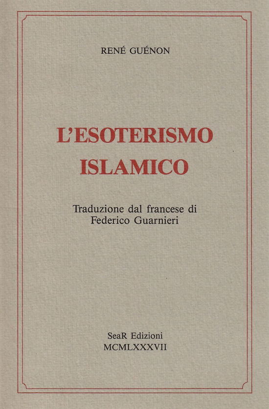Cover for René Guénon · L' Esoterismo Islamico (Book)