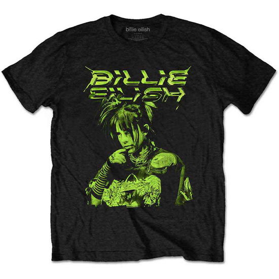 Cover for Billie Eilish · Billie Eilish Unisex T-Shirt: Illustration (Black) (T-shirt)