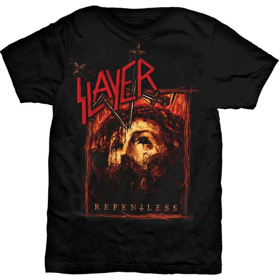 Slayer Unisex T-Shirt: Repentless Rectangle - Slayer - Fanituote - Global - Apparel - 5055979917342 - perjantai 17. tammikuuta 2020