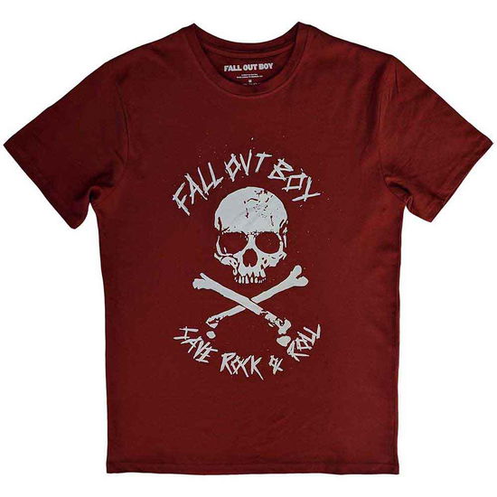 Fall Out Boy Unisex T-Shirt: Save R&R (Red) - Fall Out Boy - Produtos - - 5056737202342 - 18 de setembro de 2023