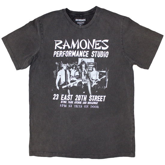 Cover for Ramones · Ramones Unisex Stone Wash T-Shirt: East Village (Charcoal Grey) (T-shirt) [size S] (2024)