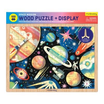 Space Mission 100 Piece Wood Puzzle + Display - Mudpuppy - Brætspil - Galison - 9780735376342 - 19. januar 2023