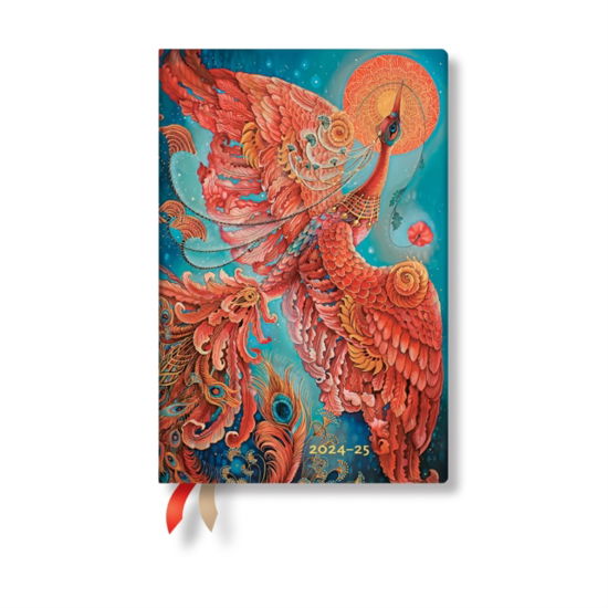 Cover for Paperblanks · Firebird (Birds of Happiness) Mini 12-month Horizontal Softcover Flexi Dayplanner 2025 (Elastic Band Closure) - Bird of Happiness (Paperback Book) (2024)