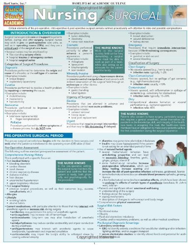 Cover for Inc. Barcharts · Nursing: Surgical (Quick Study: Academic) (Pamflet) [Lam Chrt edition] (2010)