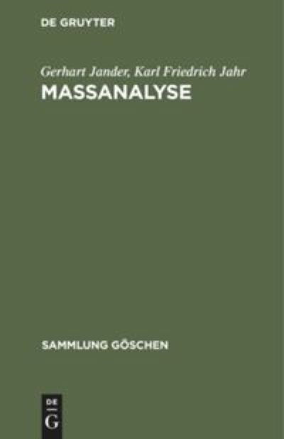 Cover for Gerhart Jander · Massanalyse (Inbunden Bok) (1973)