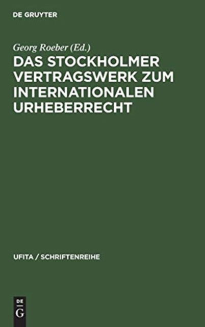 Cover for Georg Roeber · Stockholmer Vertragswerk Zum Internationalen Urheberrecht (Bok) (1969)