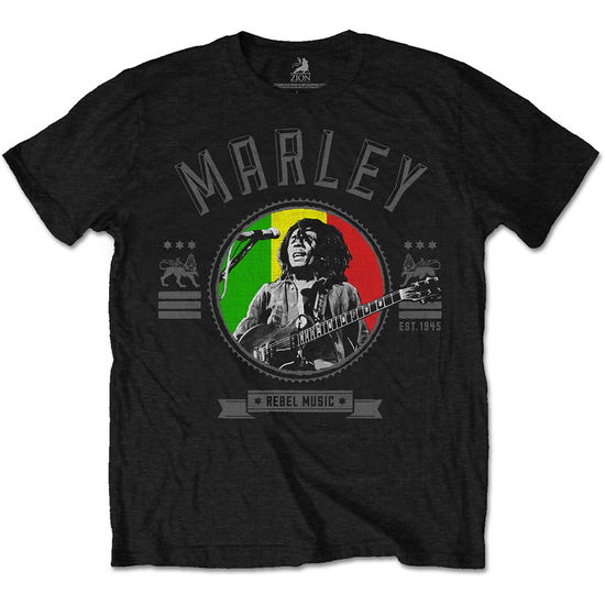 Cover for Bob Marley · Bob Marley Unisex T-Shirt: Rebel Music Seal (T-shirt) [size S] [Black - Unisex edition]