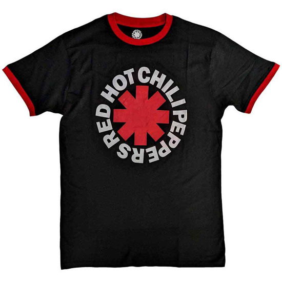 Red Hot Chili Peppers Unisex Ringer T-Shirt: Classic Asterisk - Red Hot Chili Peppers - Produtos -  - 5056561071343 - 