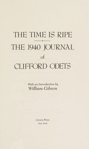 Cover for Clifford Odets · The time is ripe (Book) [1st edition] (2018)