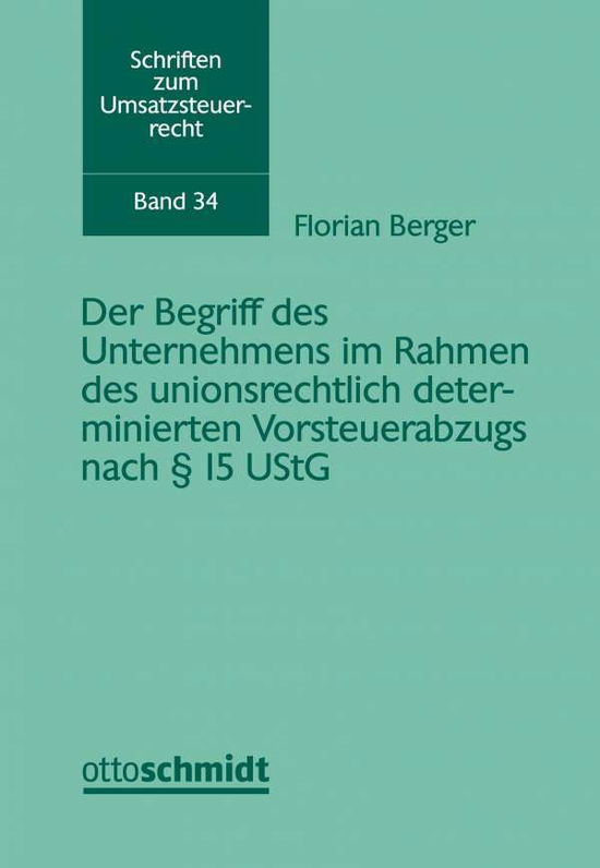 Cover for Berger · Der Begriff des Unternehmens im (N/A)