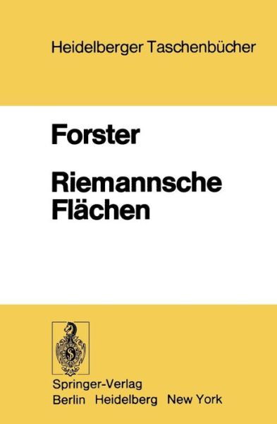 Cover for Otto Forster · Riemannsche Flachen - Heidelberger Taschenbucher (Pocketbok) [German edition] (1977)