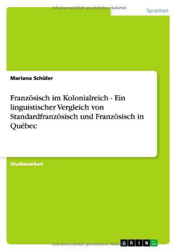 Cover for Schüler · Französisch im Kolonialreich - (Paperback Book) [German edition] (2012)