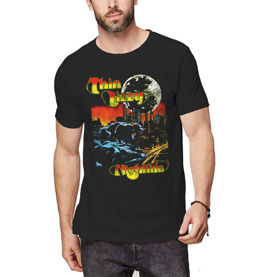 Thin Lizzy Unisex T-Shirt: Nightlife Colour - Thin Lizzy - Produtos - MERCHANDISE - 5056012035344 - 19 de dezembro de 2019