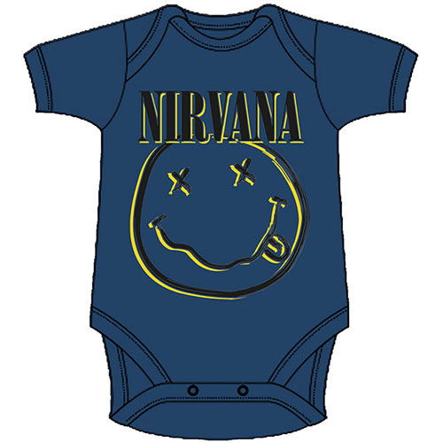 Cover for Nirvana · Nirvana Kids Baby Grow: Inverse Happy Face (0-3 Months) (TØJ) [size 0-6mths] [Blue - Kids edition]